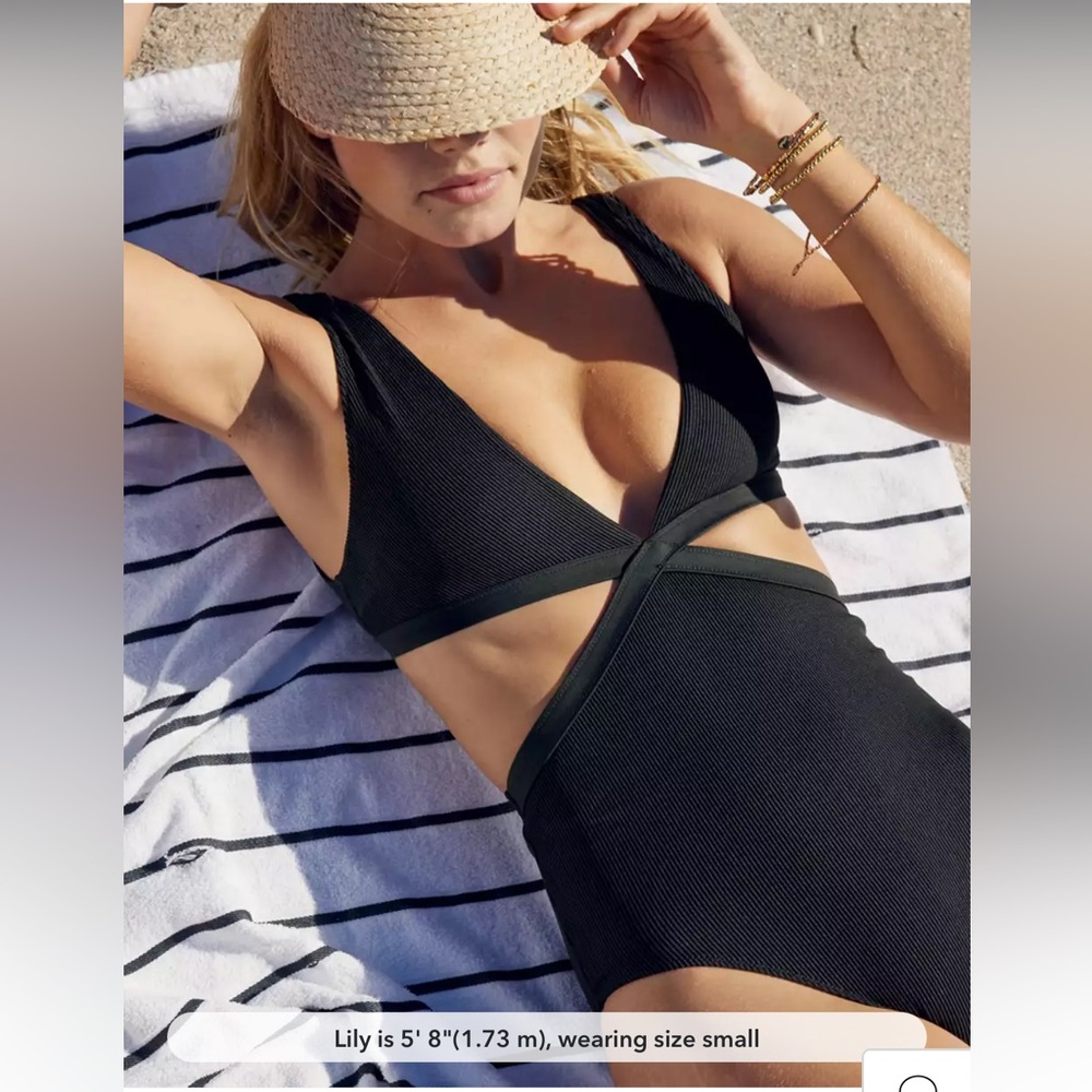 Aerie black cut out one piece
